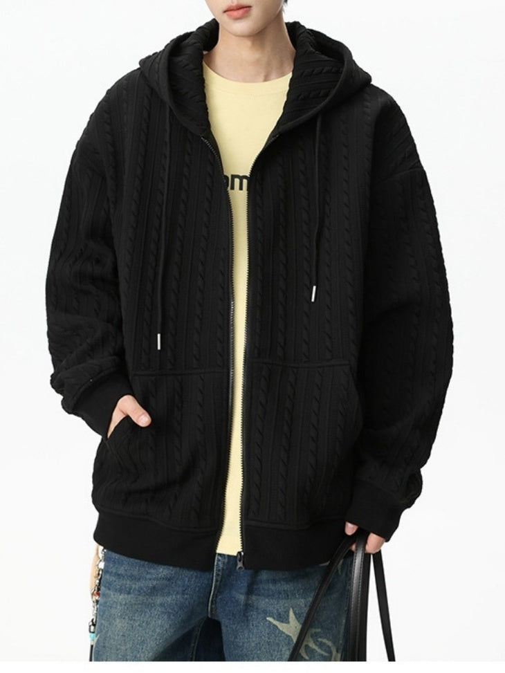 Liber Autumn Neutral wear Jacquard Solid Color Sweatshirts&Hoodies
