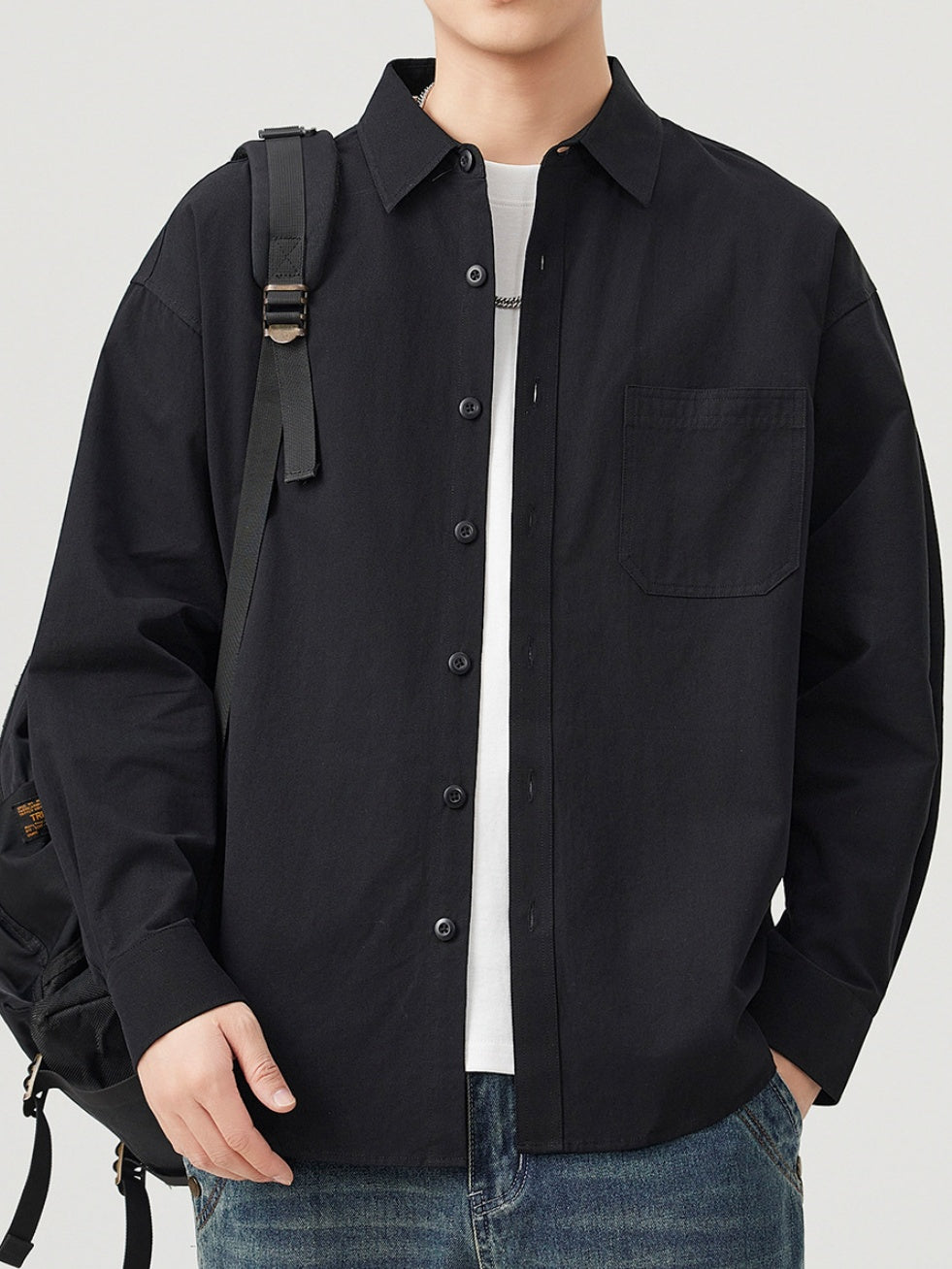 Retro Simplicity Loose-fit Shirts