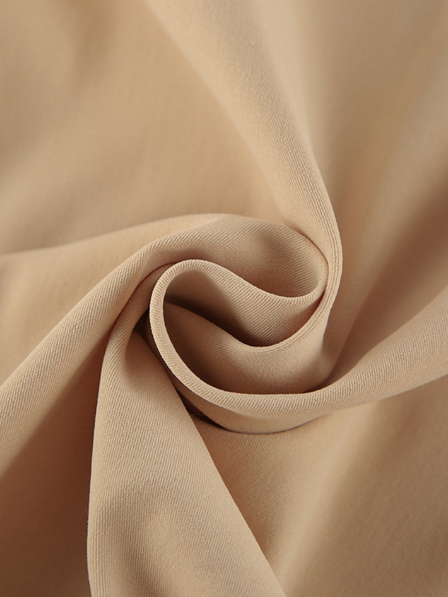 Short Pleated Lantern Sleeve Trench Coat