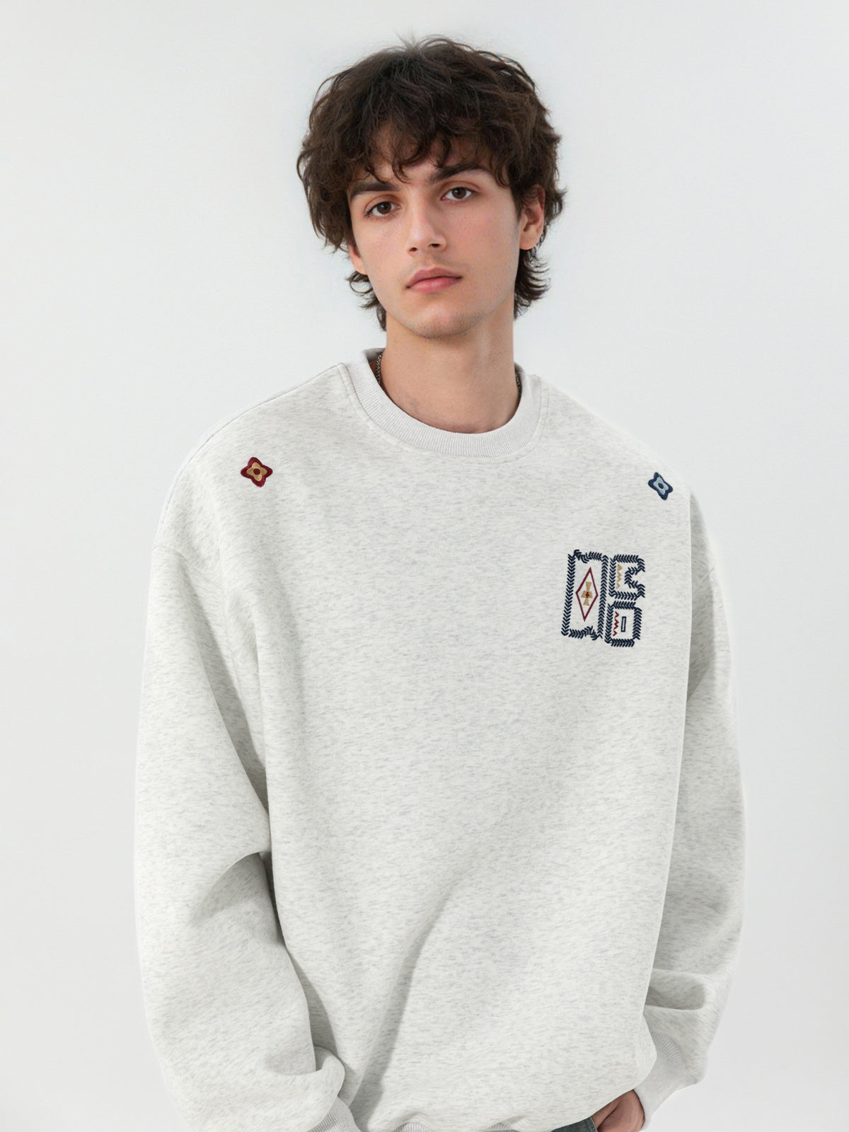 Liber Autumn Men's Embroidered Pattern Pattern Sweatshirts