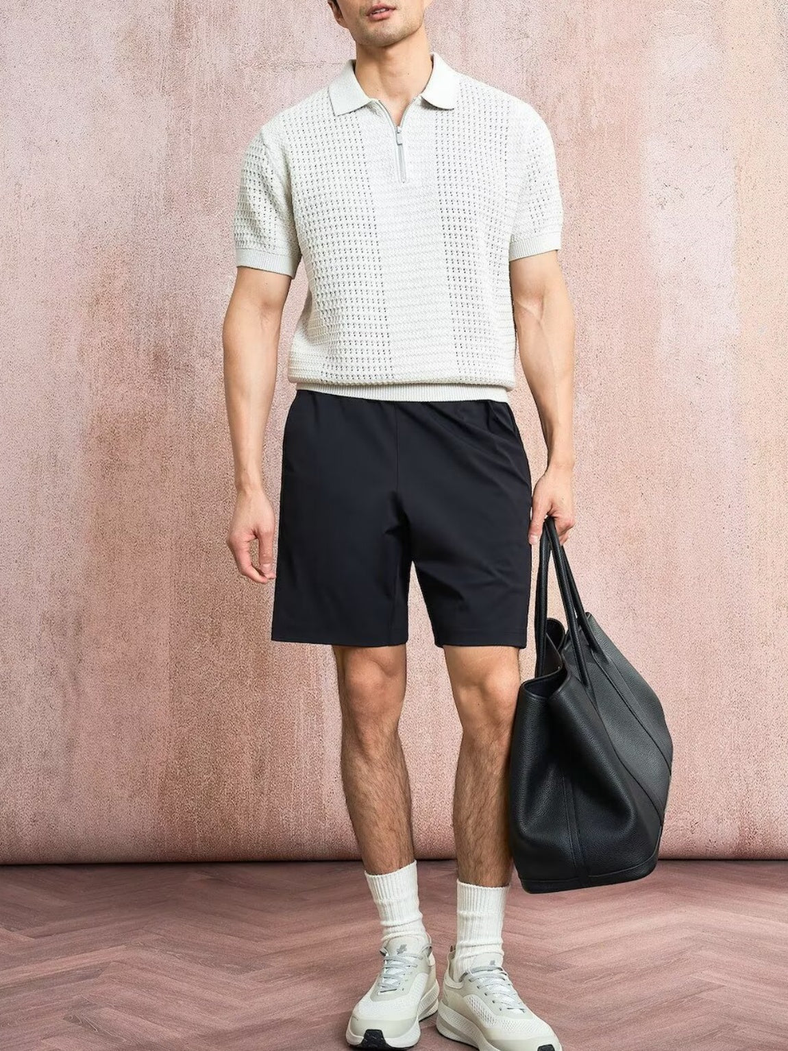 Old Money Style Hollow Out Slim-fit Polo Shirts