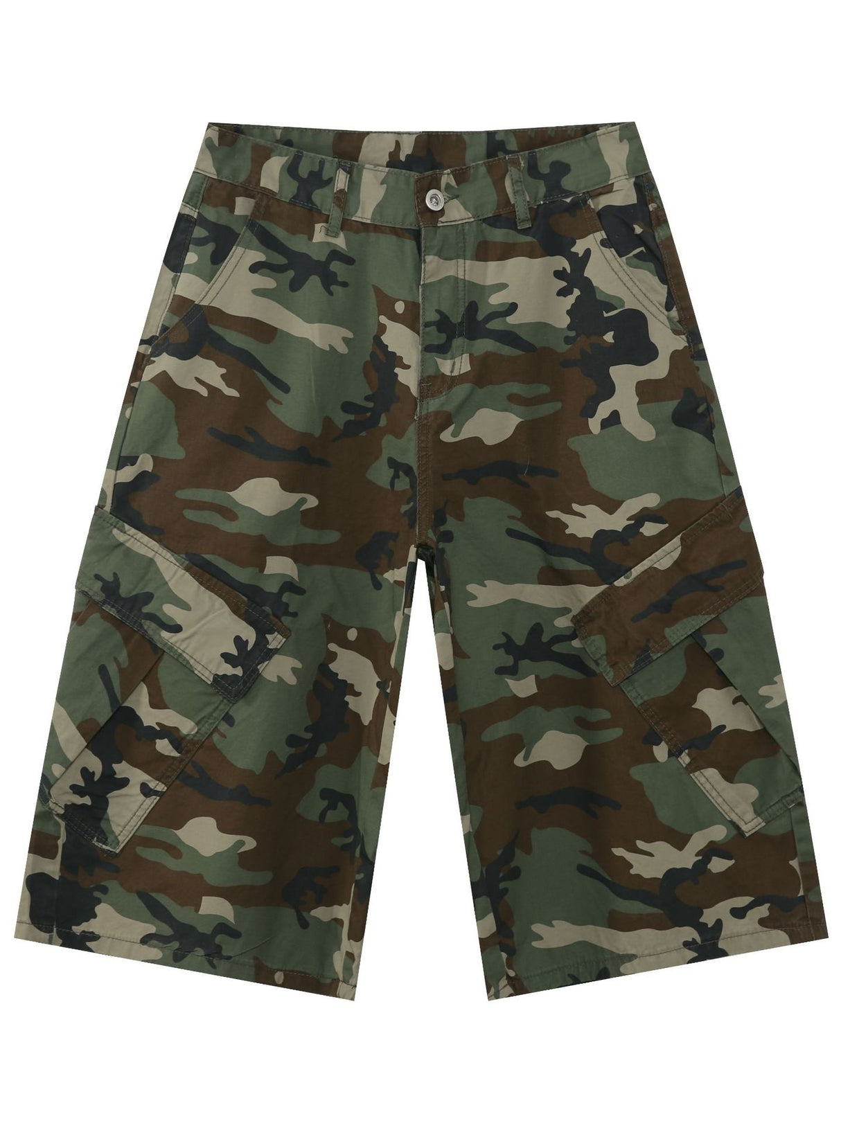 Multiple Pockets Camouflage Denim Tooling Shorts