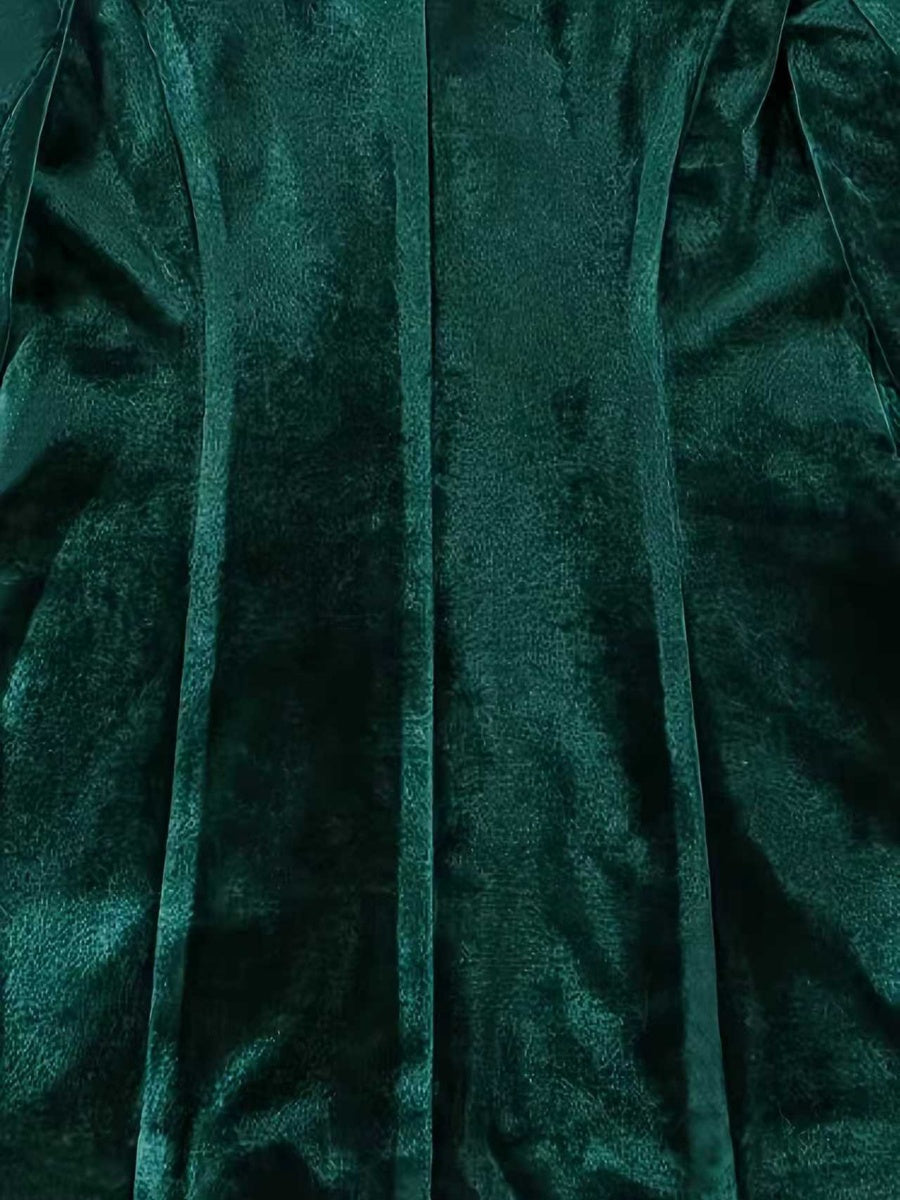 Velvet 3D Flower Brooch Thickened Long Sleeve Single Buckle Grace Profession Blazers