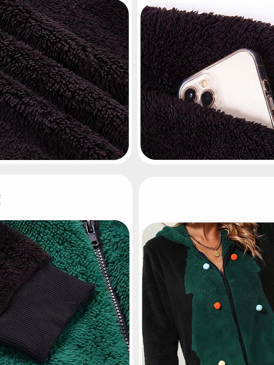 Christmas Jumpsuit Zip-Up Hooded Pajamas