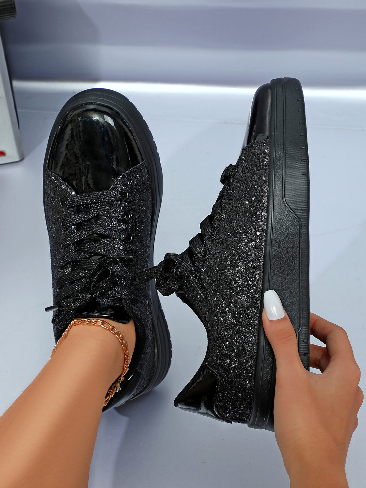 Sequined Women's Sneakers