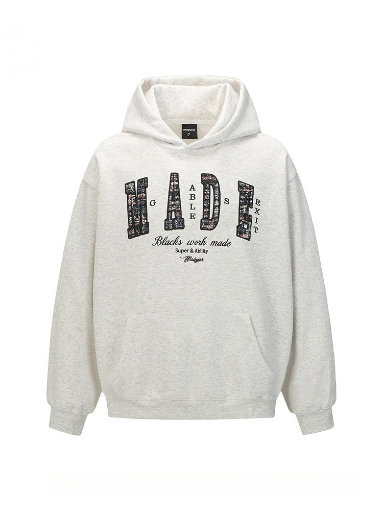 Appliqué Embroidery Letter Hoodies