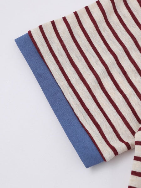 Color-blocked Stripes Loose-fit T-shirts