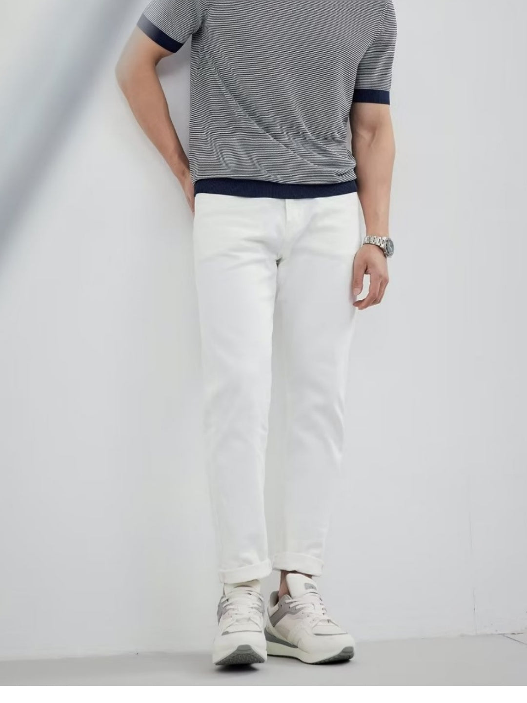 Pinstripes Lightweight Color-blocked T-shirts