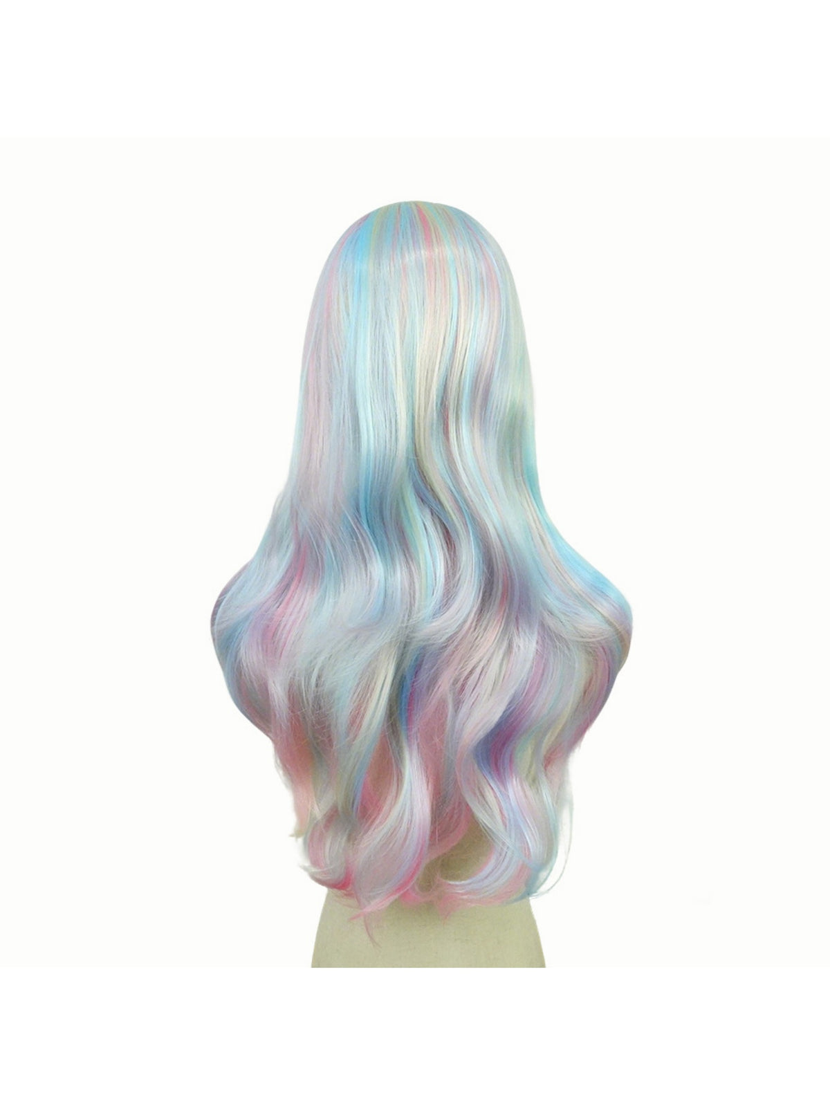 Colored Synthetic Fiber Long Wavy Curl Wig