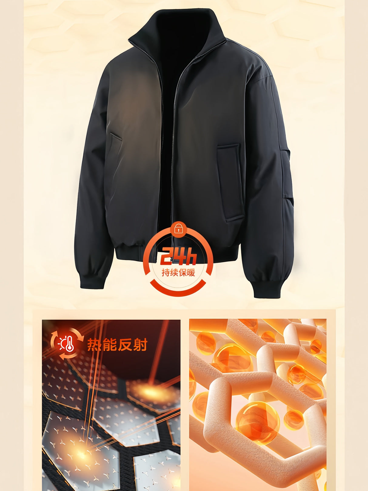 Three-proof Stand-up Collar Retro Workwear Flight Cotton Jacket