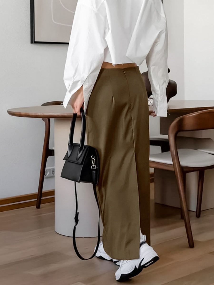 Straight low waist Pocket Skirt
