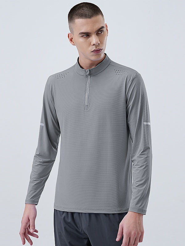 Half Zipper Quick-drying Sports Fitness Breathable Train Running T-shirts