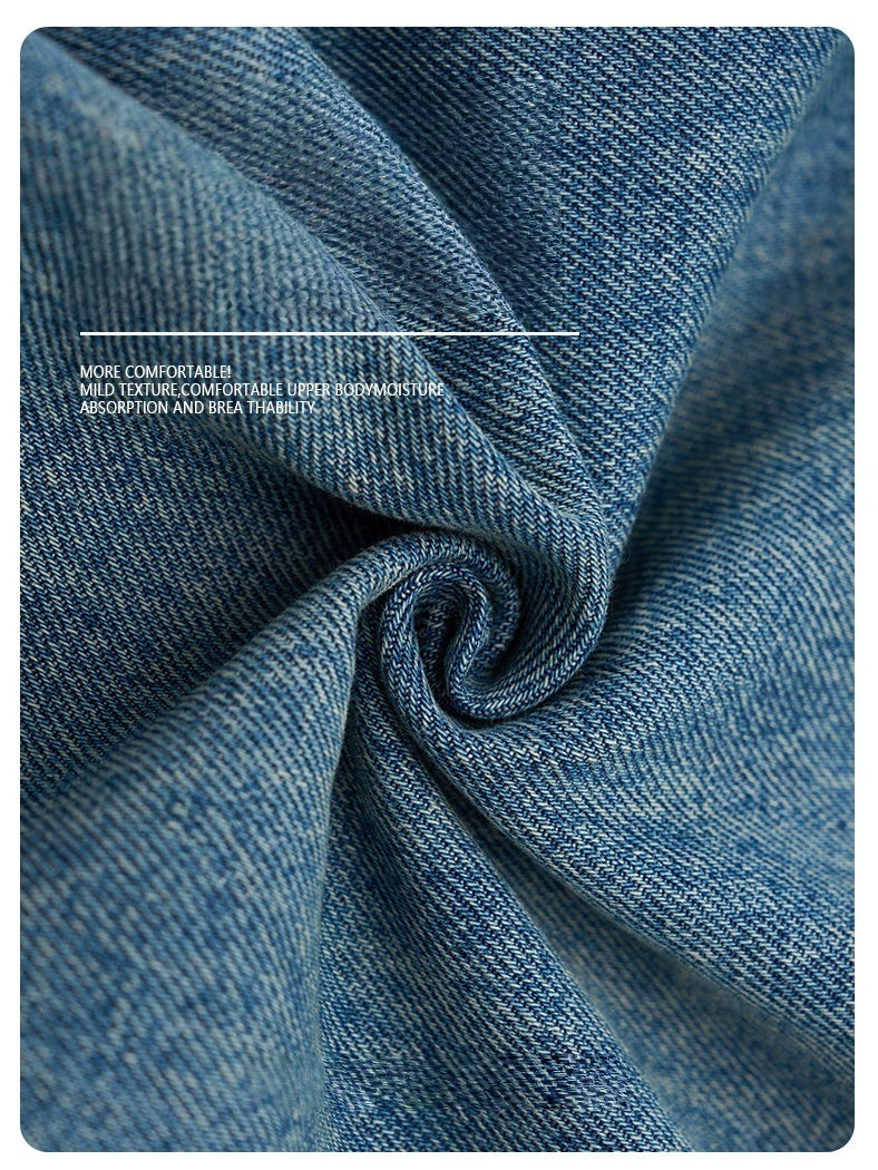 Washing Flower Tie Lightning Pattern Machete Loose Wide-leg Jeans