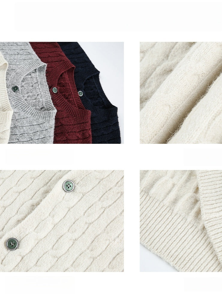 4 Colors Round Neck Cardigans