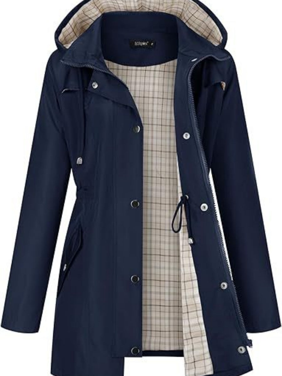 Hooded Zipper Raincoat Coat Rainproof Windproof Water Proof Outdoor Windbreaker