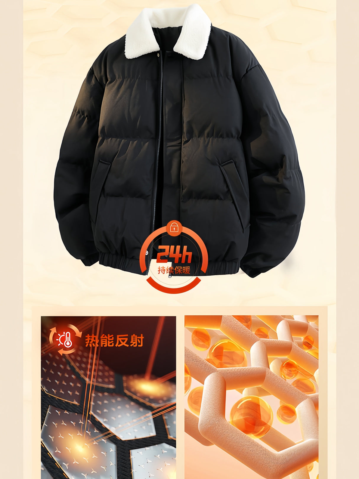 Comfortable And Casual Faux Lambswool Lapel Cotton Coat