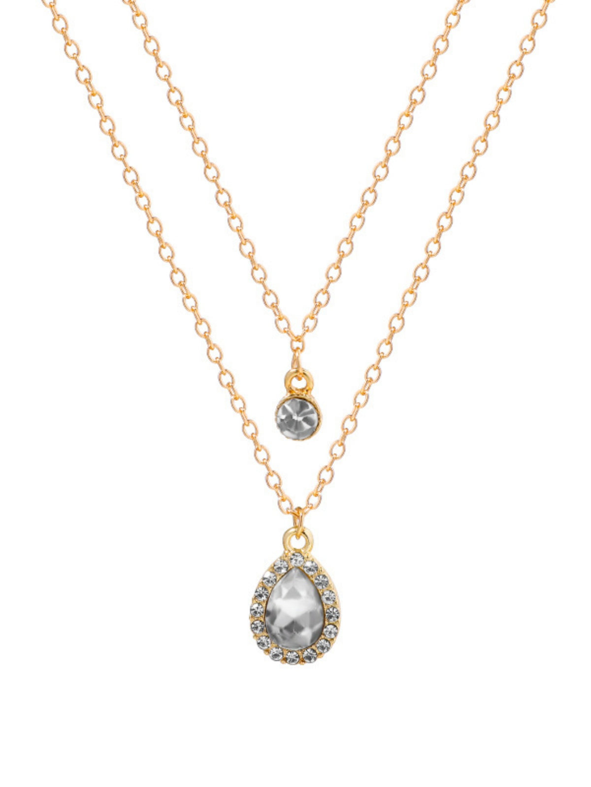 Gold-plated Teardrop Pendant Necklace