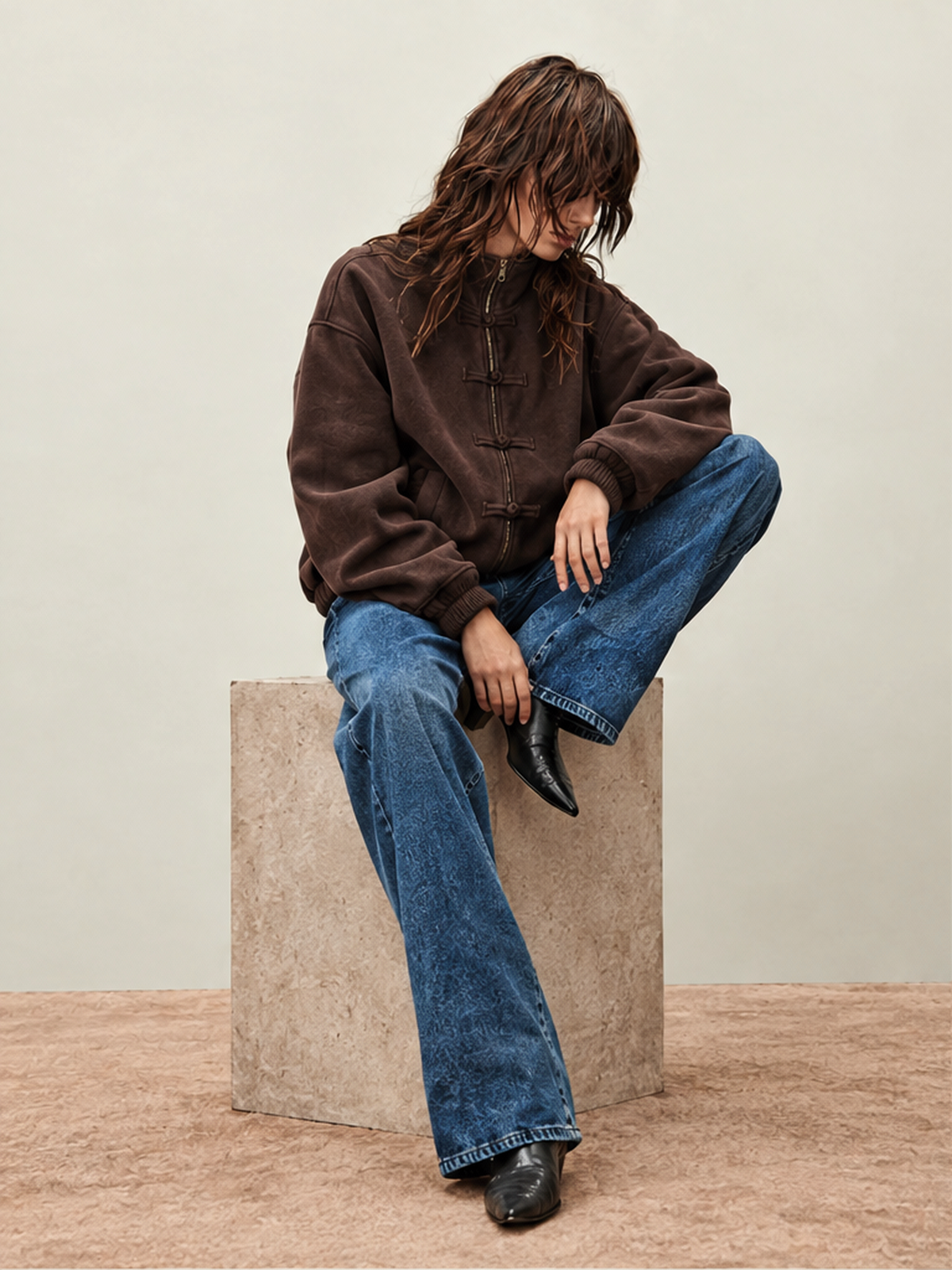 Loose-fitting Zip-up Jacket
