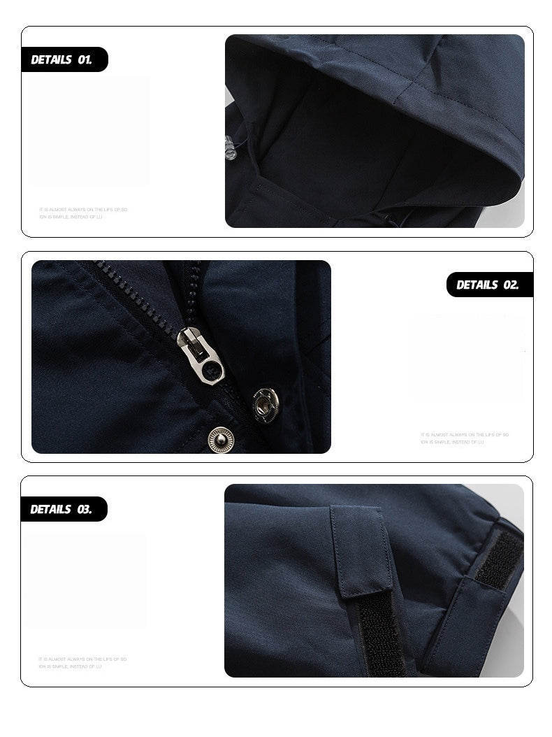 Liber Autumn Neutral wear Multiple pockets Plaid Solid Color Jackets