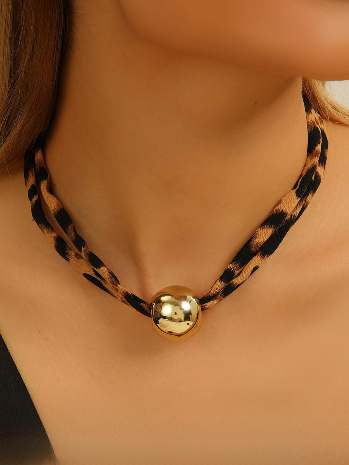 Leopard Print Seashell Starfish Necklace