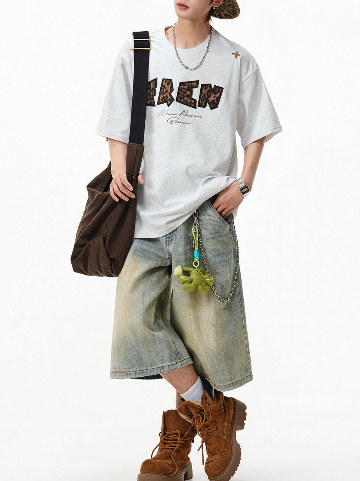 Leopard Print Printed Loose-fit T-shirts