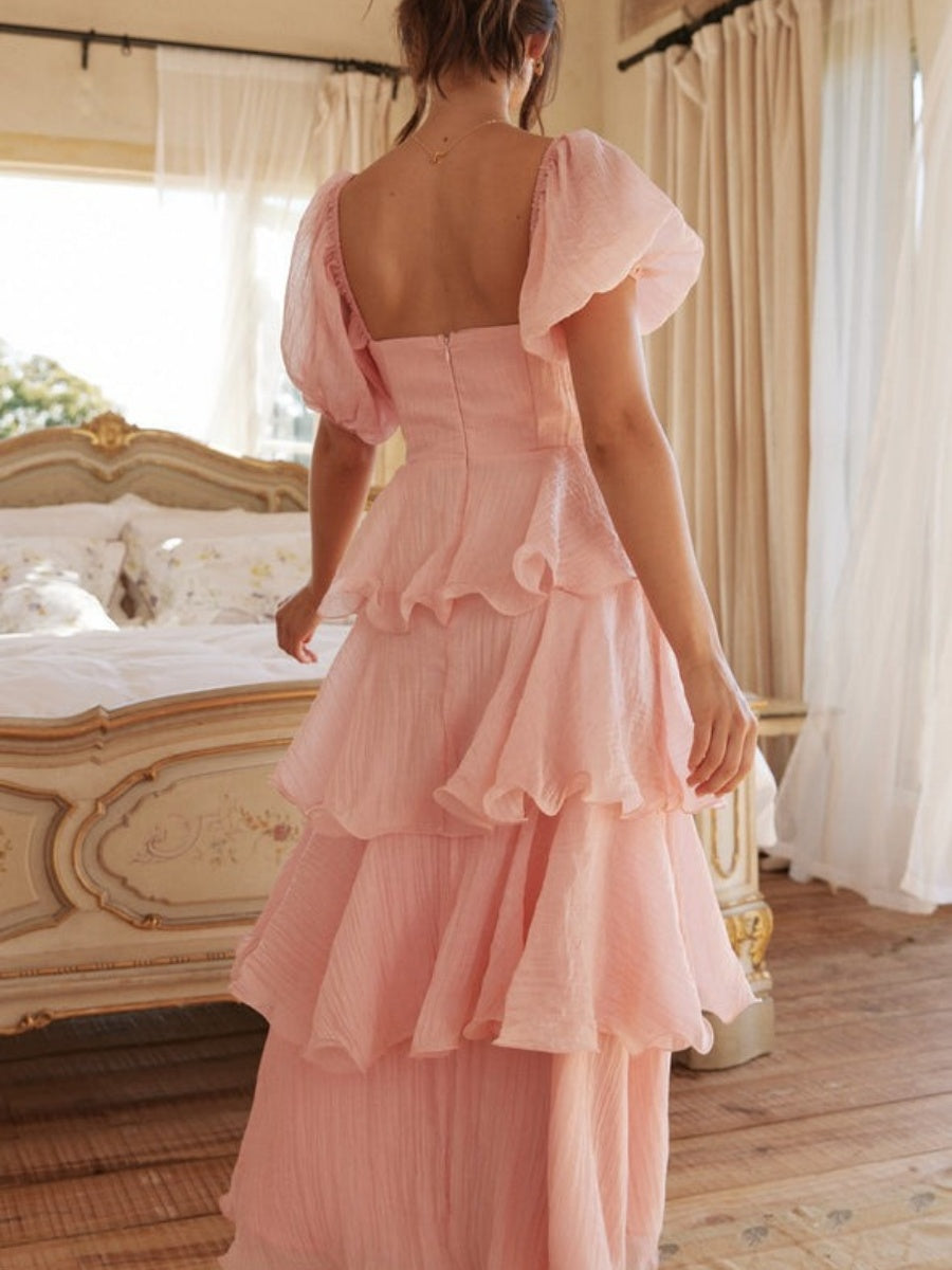 Liber Summer Women's Backless Mesh Maxi Dresses