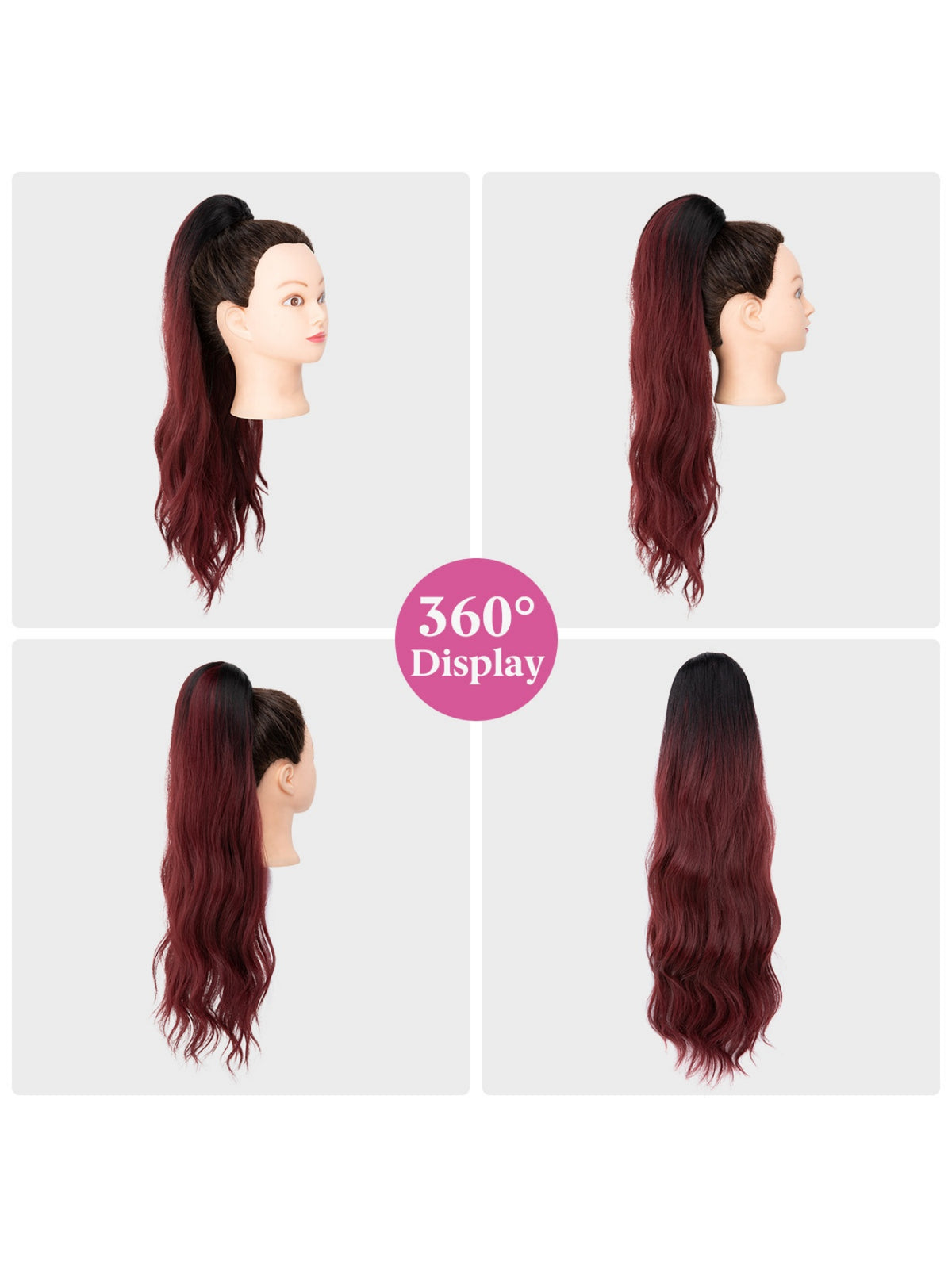 Pull-cord Hair Tie Water Ripple High-temperature Silk Ponytail Wig