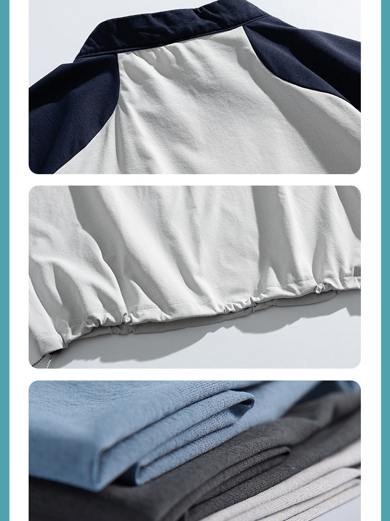 Outdoor Sports Quick-drying Moisture Absorption Sweating UV Protection Zipper Mountain Climbing Long-sleeved T-shirt