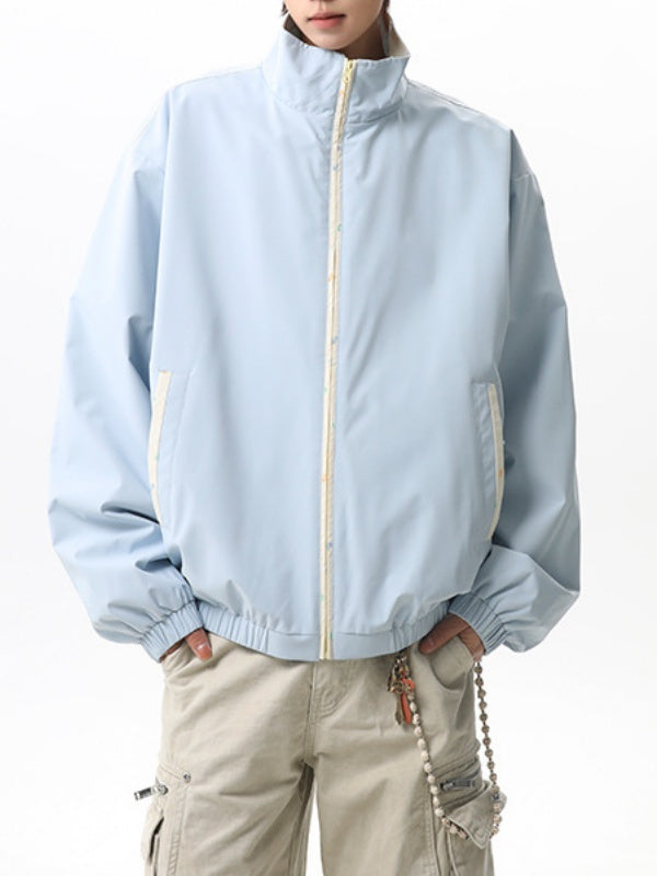 Work Clothes Loose-fit Color-blocked Jackets