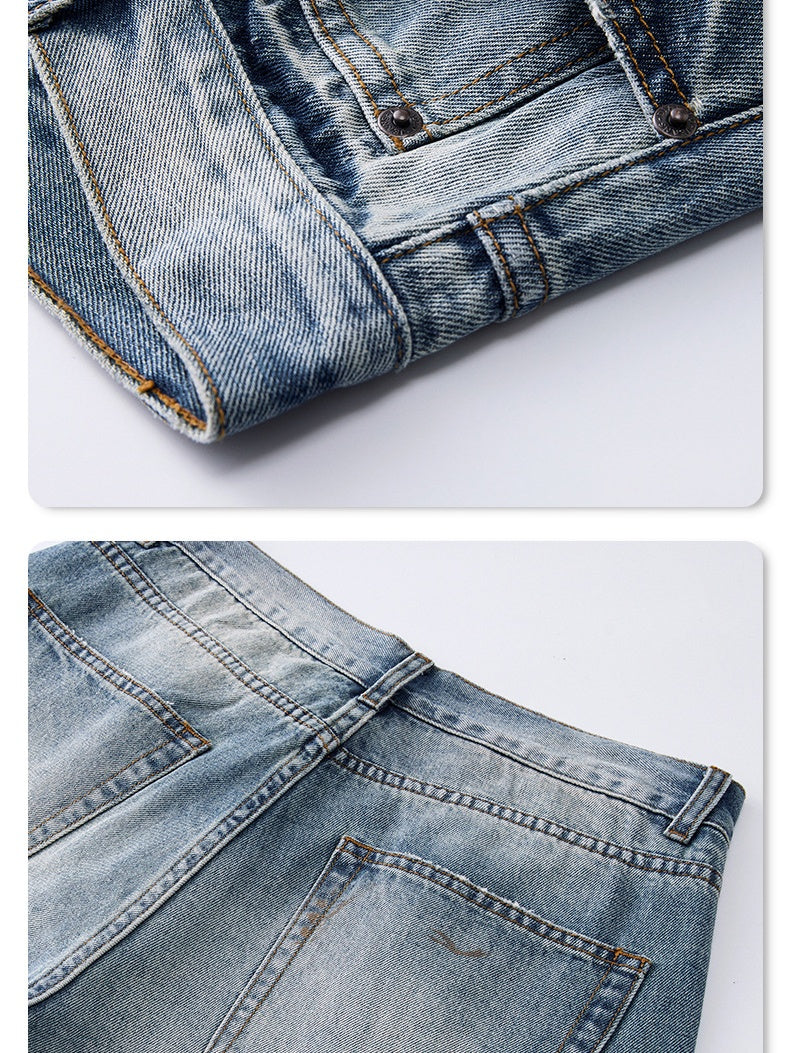 Splashing Ink Cleanfit Relaxation Drape Wide-leg Pants Jeans