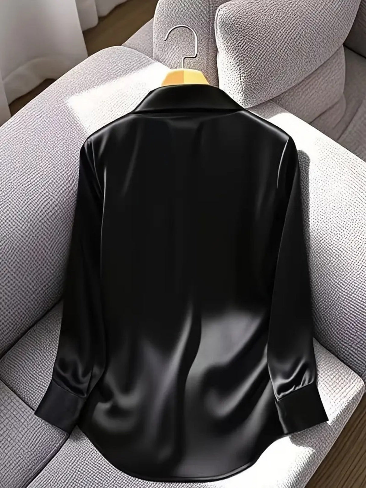 Satin V-neck Long Sleeves Blouse