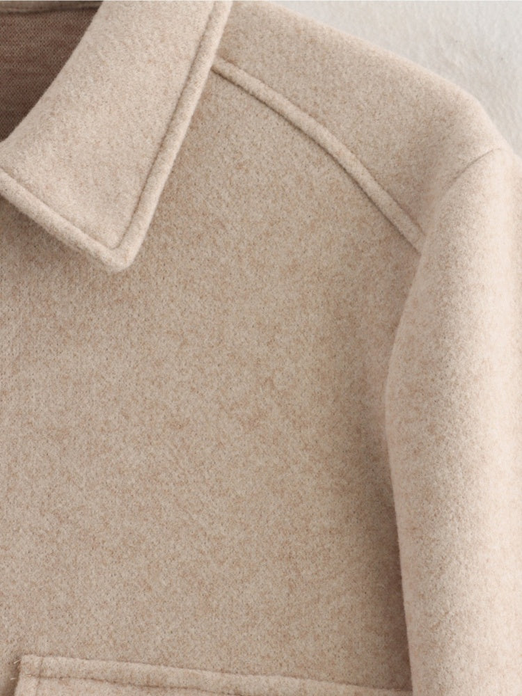 Zipper Lapel Simple Fashion Long-sleeved Short Jacket Suit Jacket Top