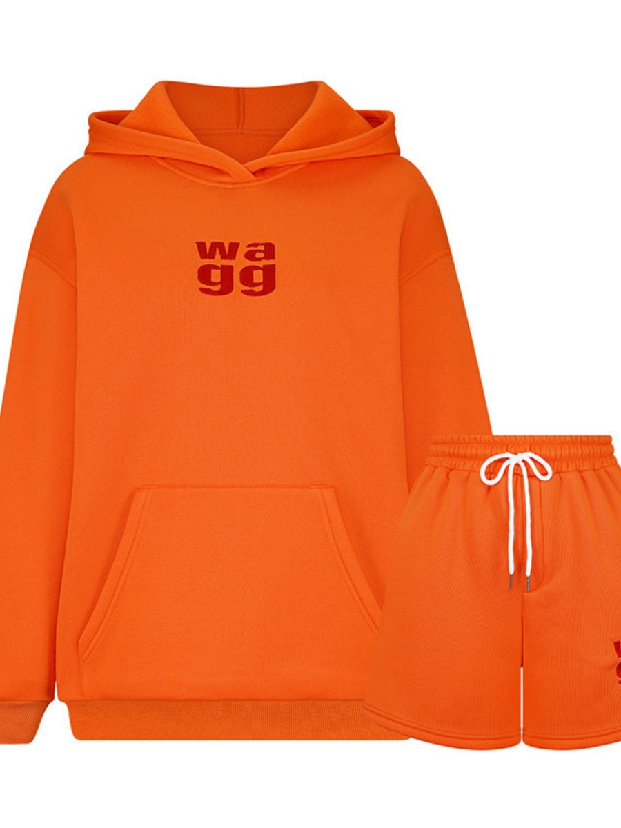 Liber Women's Autumn Hood Embroidered Two-piece Suit