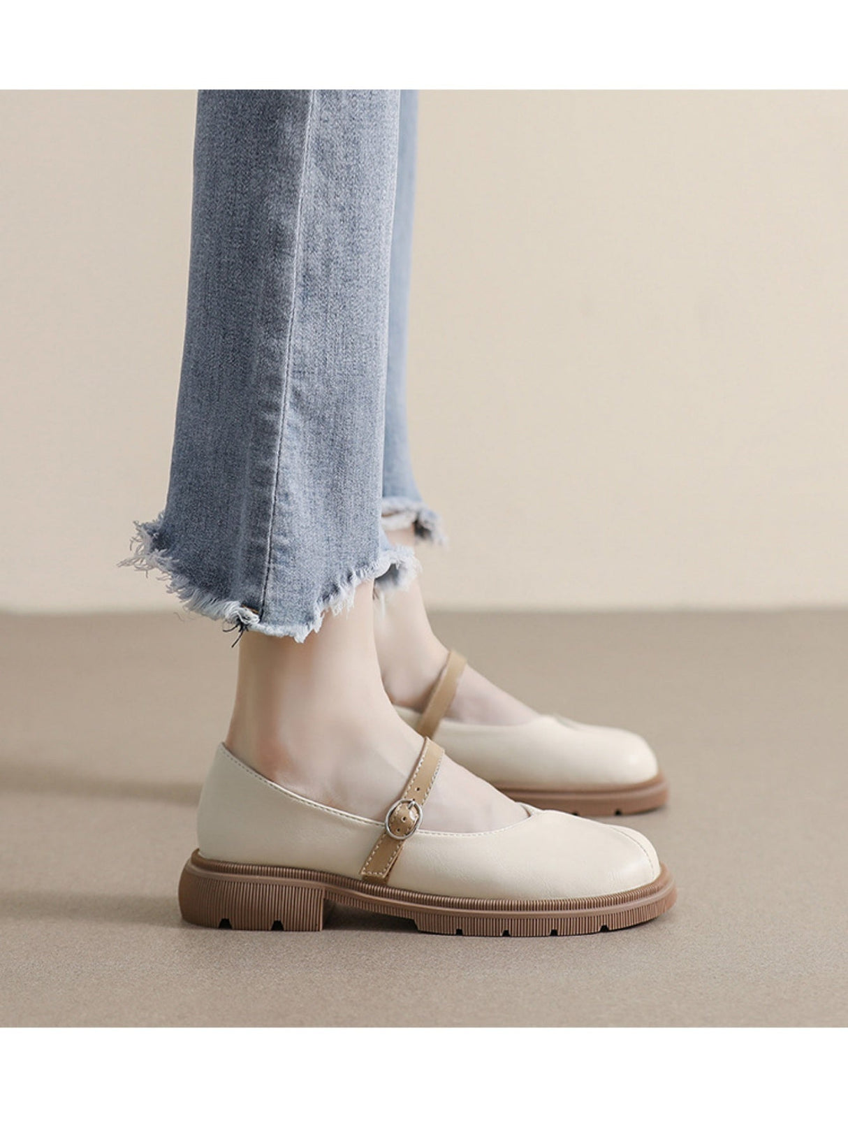 Liber Spring and Autumn Colorblock Women's Mary Jane Shoes