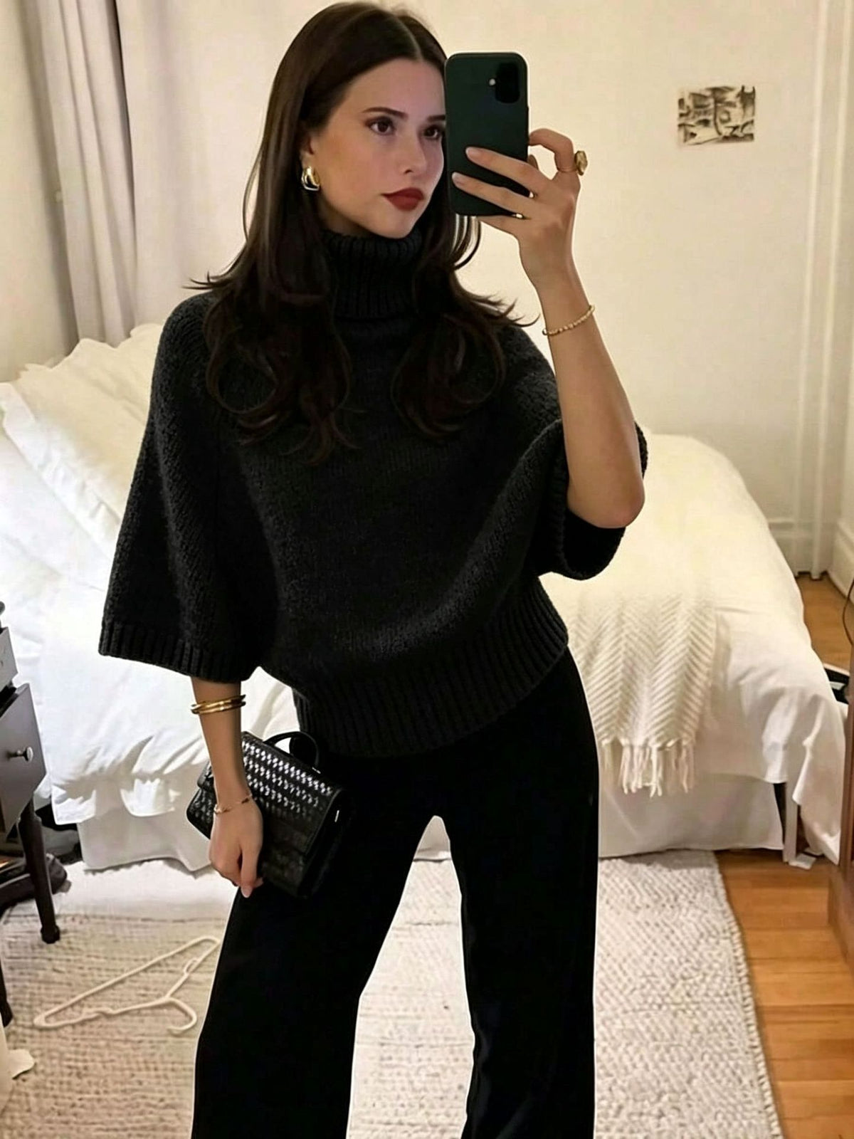 Autumn And Winter High-neck Loose Knit Sweater