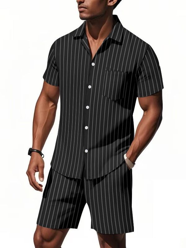 Flax Stripes Loose-fit Beach Set 2-piece Sets