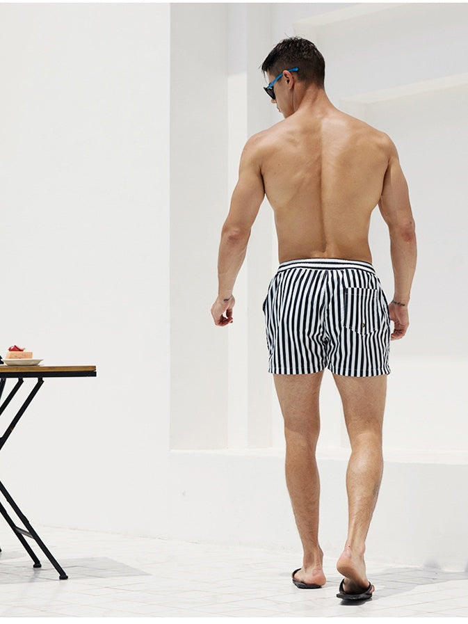 Stripes Beach Quick-drying Loose-fit Swimming Trunks