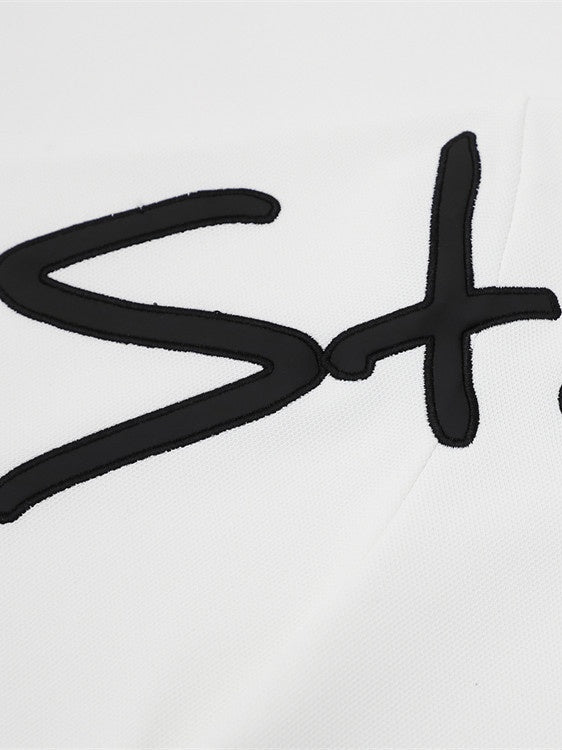 Letter Embroidery Ins Loose-fit POLO Shirt