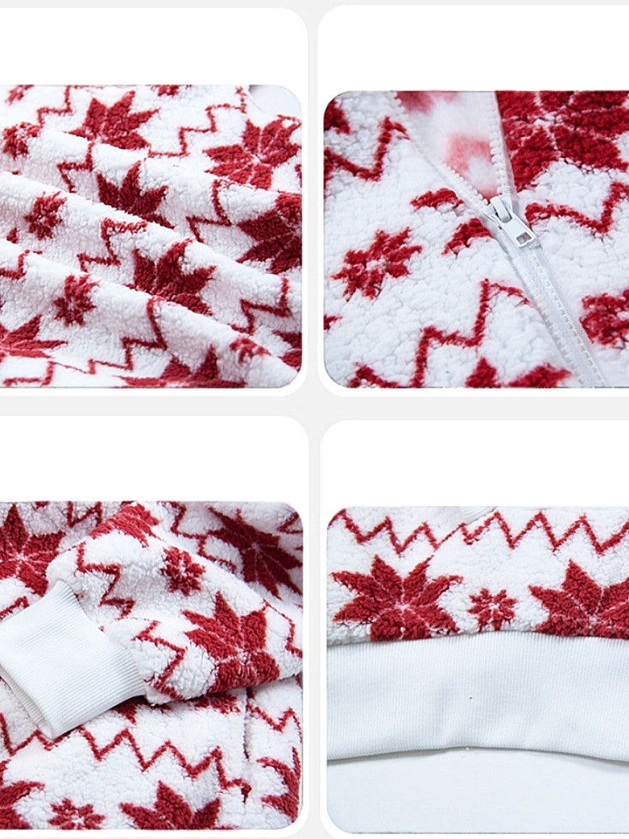 Christmas Cardigan Pocket Hooded Jacket