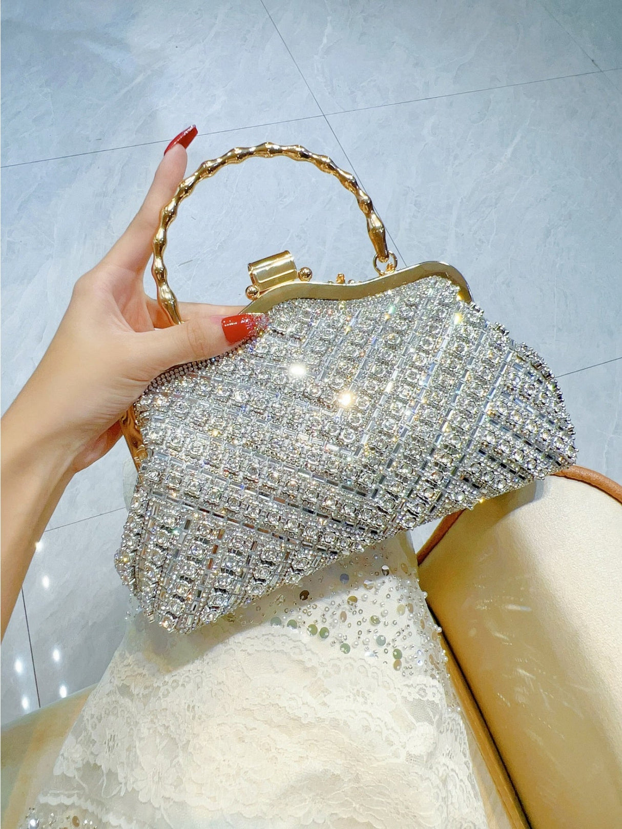Liber Four Seasons ACC Rivet Diamond Shell Bag