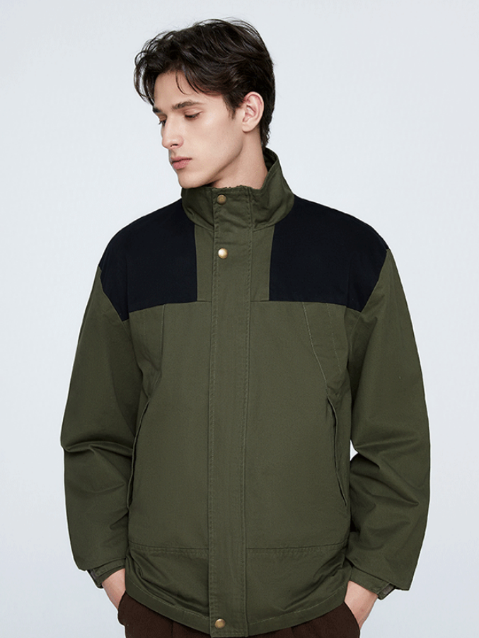 Splicing Contrasting Colors Design Windproof All-match Leisure Jackets