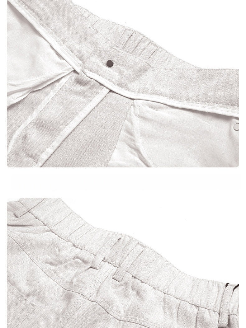 Old Money Style Flax Drape Pants