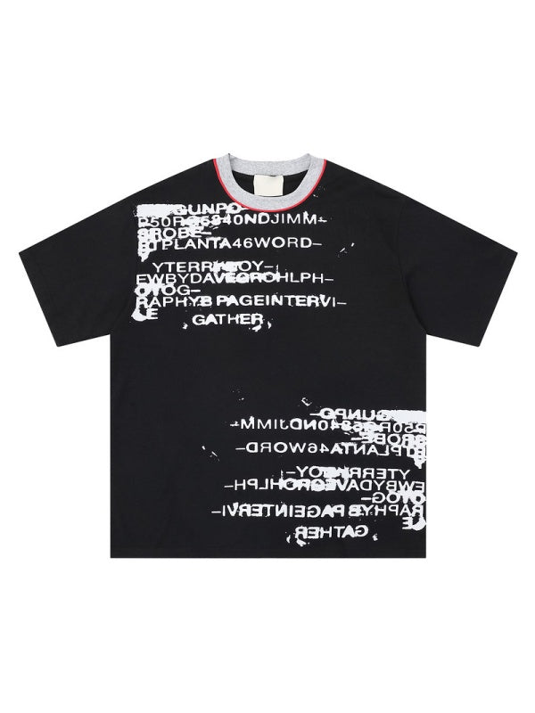 Vintage Letter Printed Loose-fit Ins T-shirts