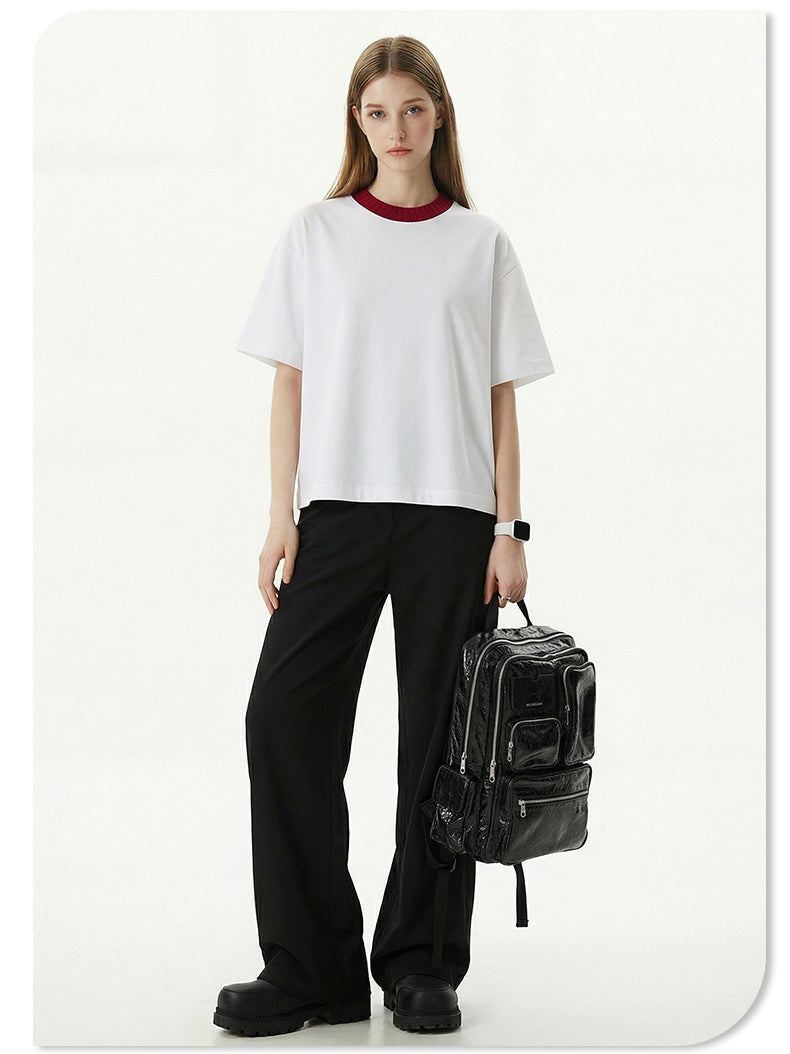 Color-blocked Cropped T-shirt