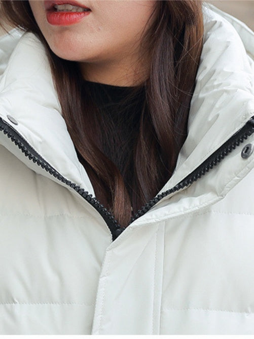 Long Hooded Thick Down Coat