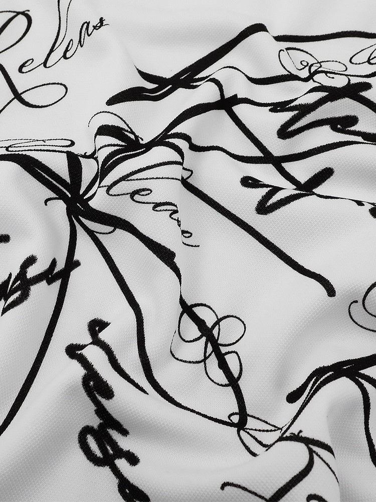 Graffiti Printed Vibe Hip Hop Loose-fit POLO Shirt