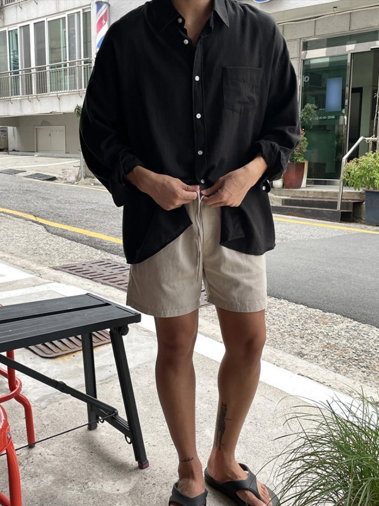 Cotton And Linen Breathable Loose-fit Lightweight Sunscreen Shirts