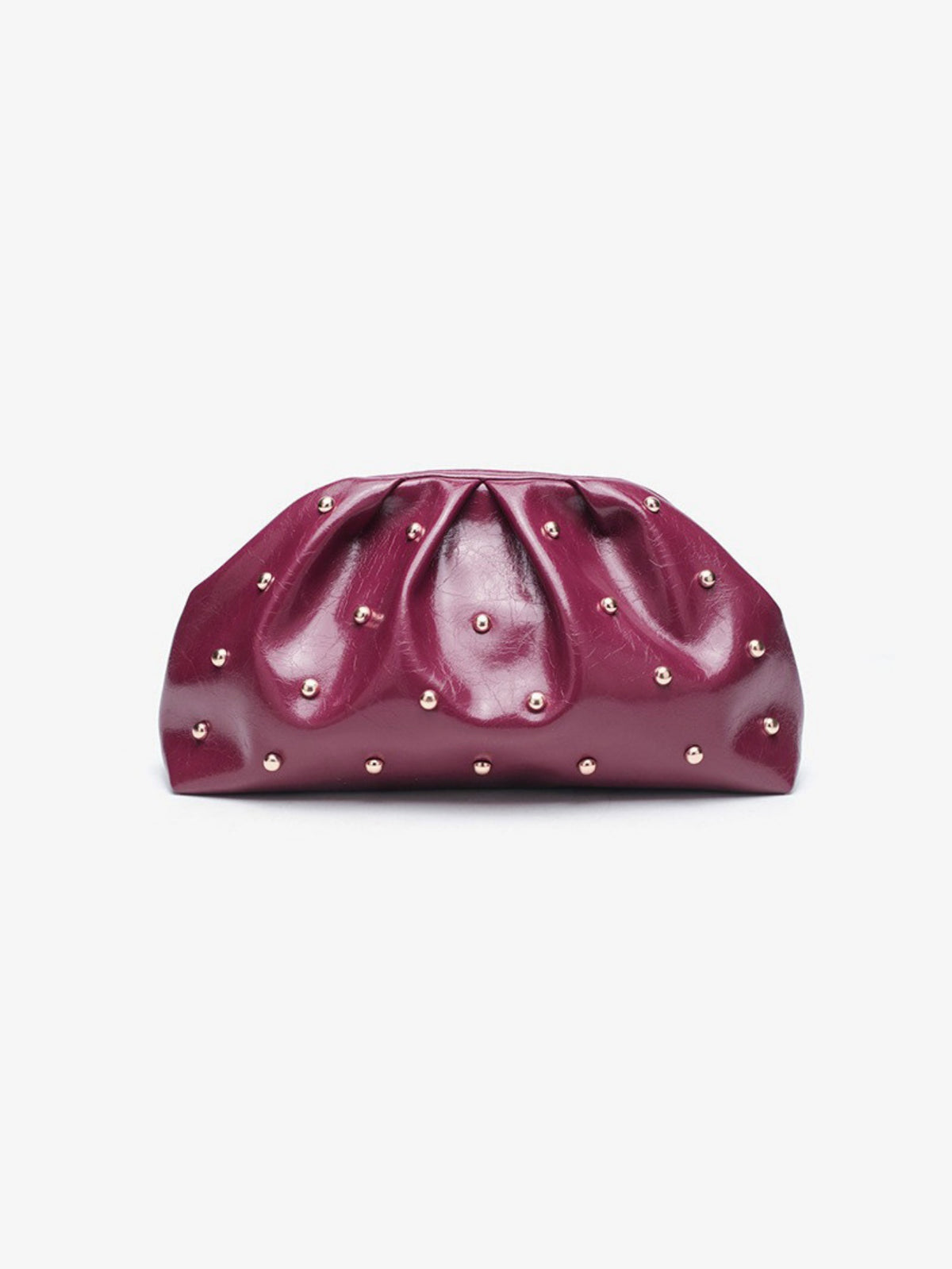Studded Pleated Clutch Bag