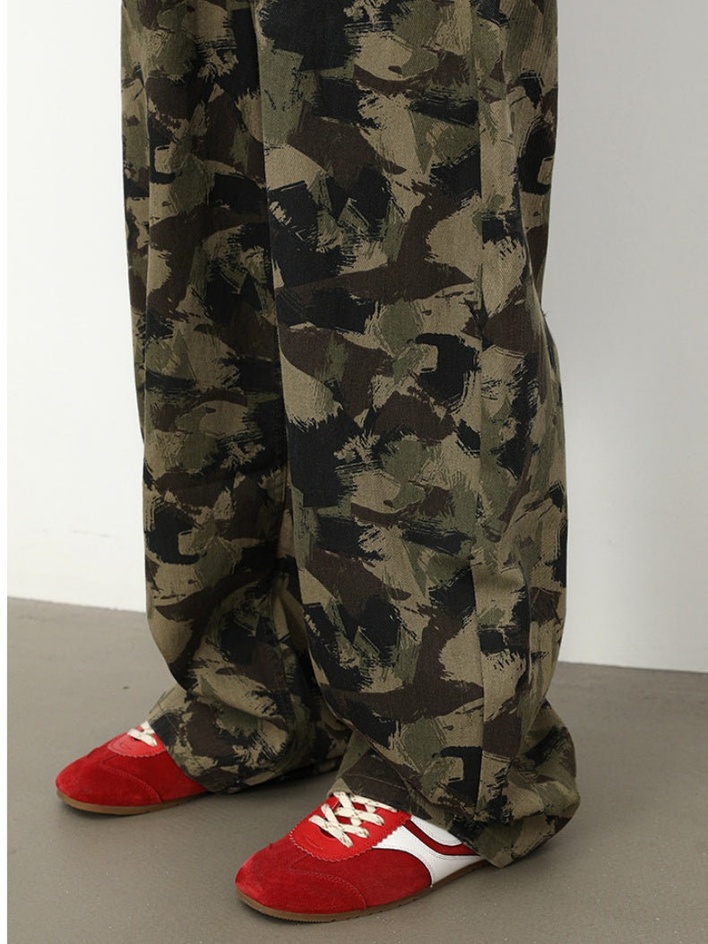Retro Camouflage Machete Loose-fit Pants