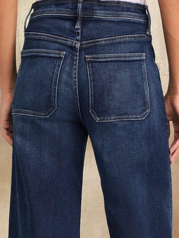 Drawstring Wide-Leg Jeans
